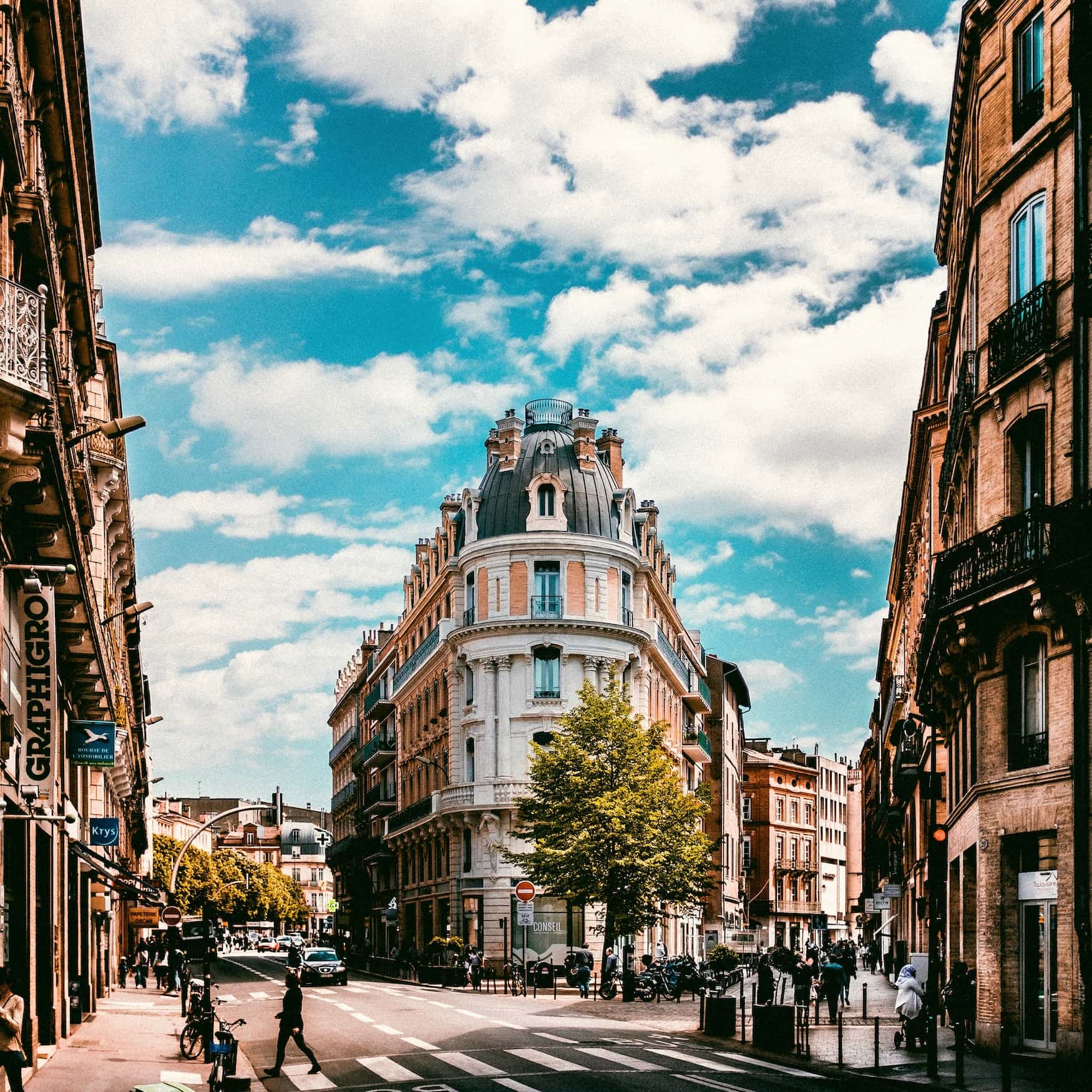 Straßen mit Boutiquen in Toulouse