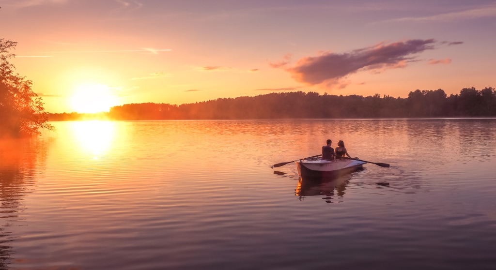 Romantik auf Boot im Ruppiner Seenland