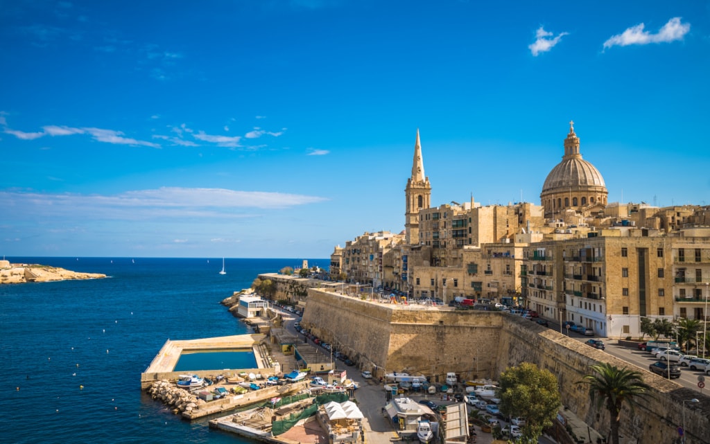 Blick auf Valletta, die Hauptstadt von Malta. Eine der Sehenswürdigkeiten der Insel