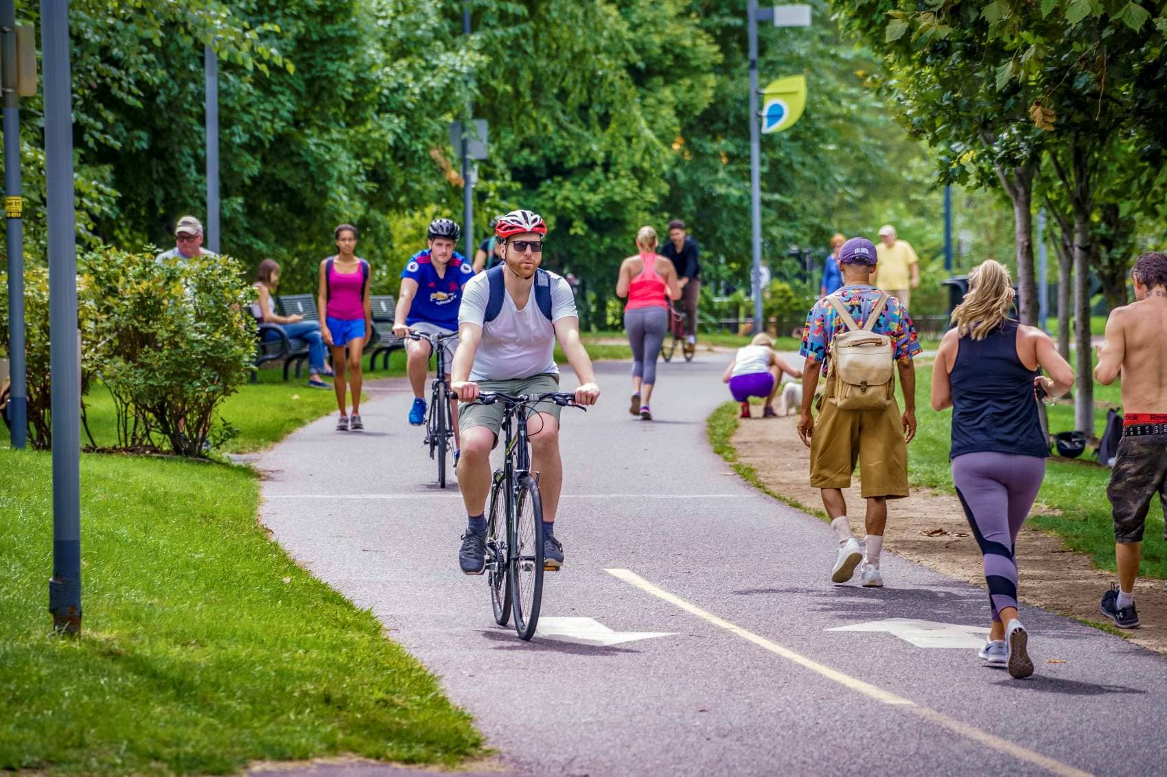 Radfahrer Jogger Schuylkill River Trail Philadelphia