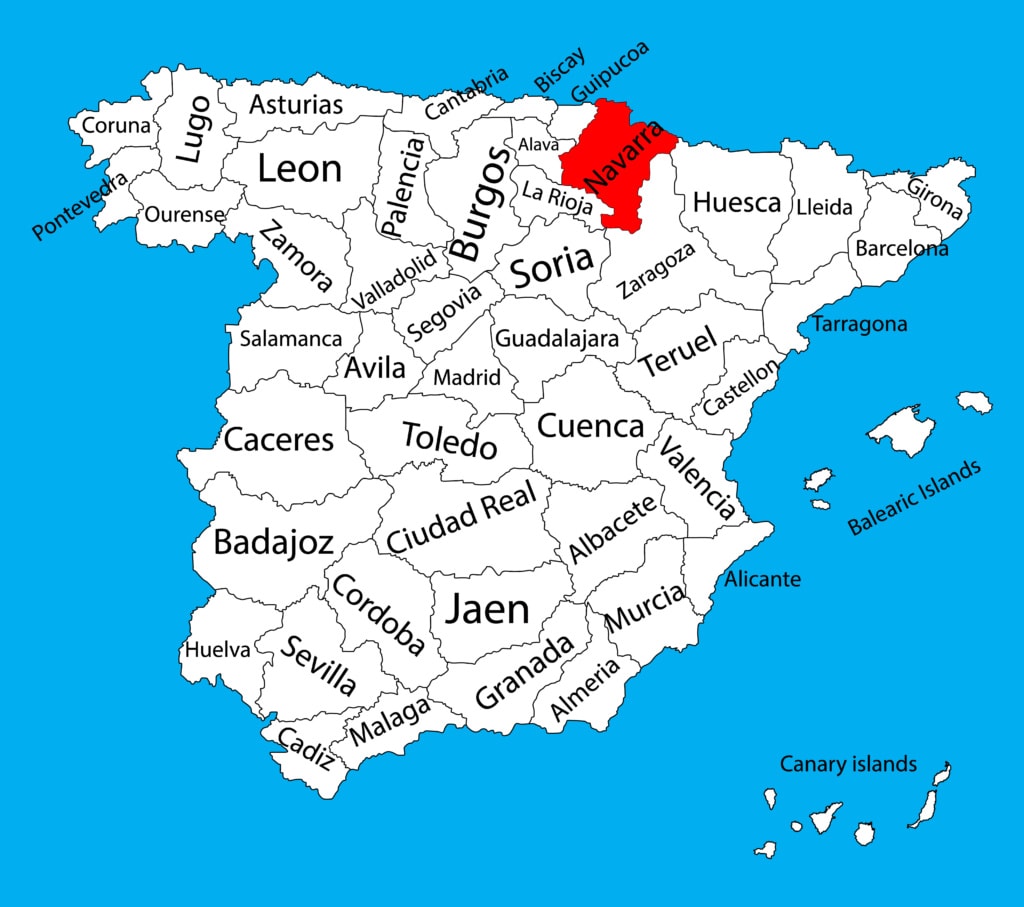 Navarra auf Karte Spaniens