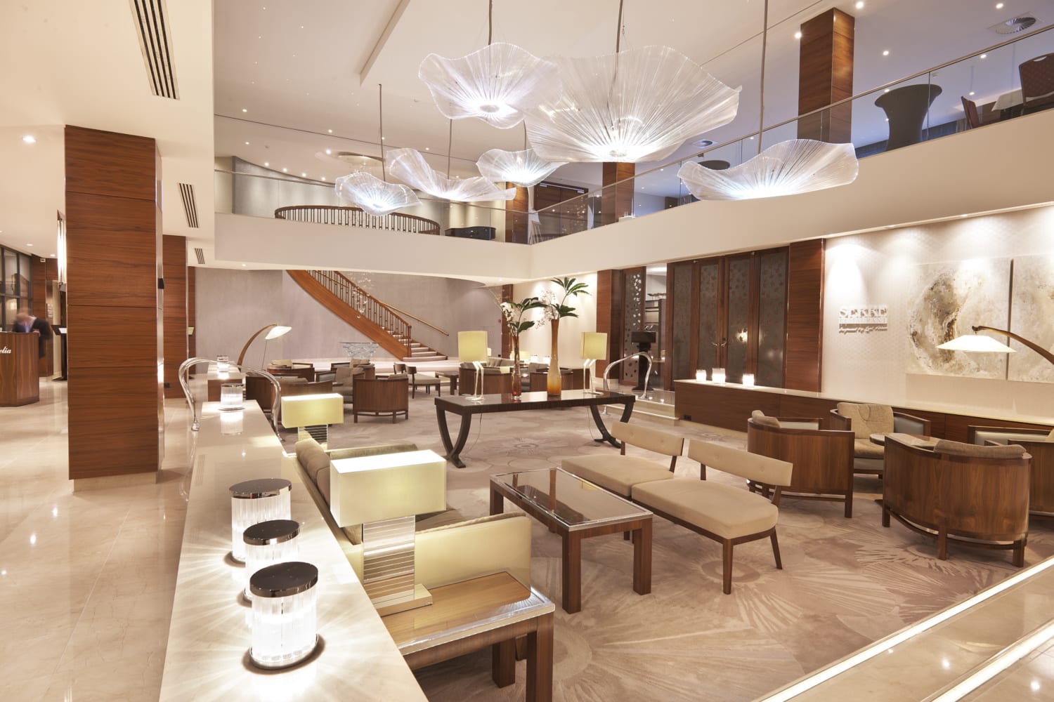 Japanisch anehauchte Lobby eines Hotels