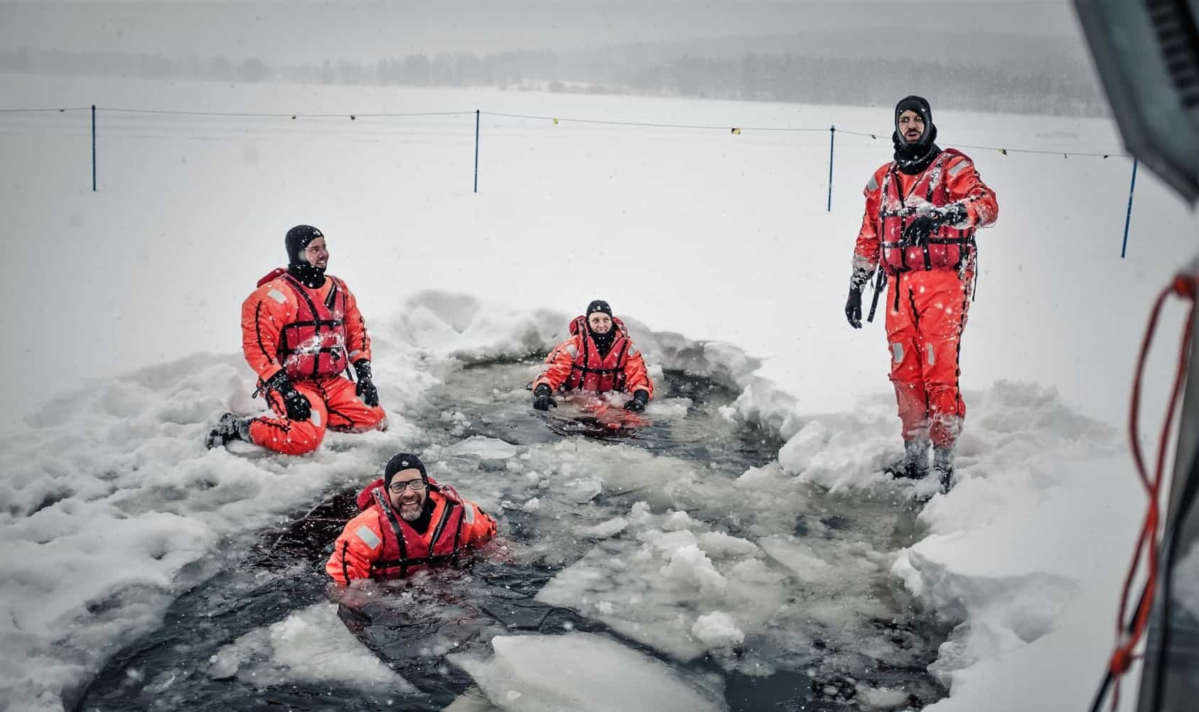Eisbad in Finnland