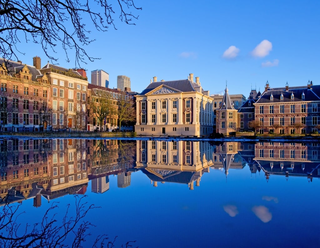 Hofteich,Binnenhof und Mauritshuis in Den Haag