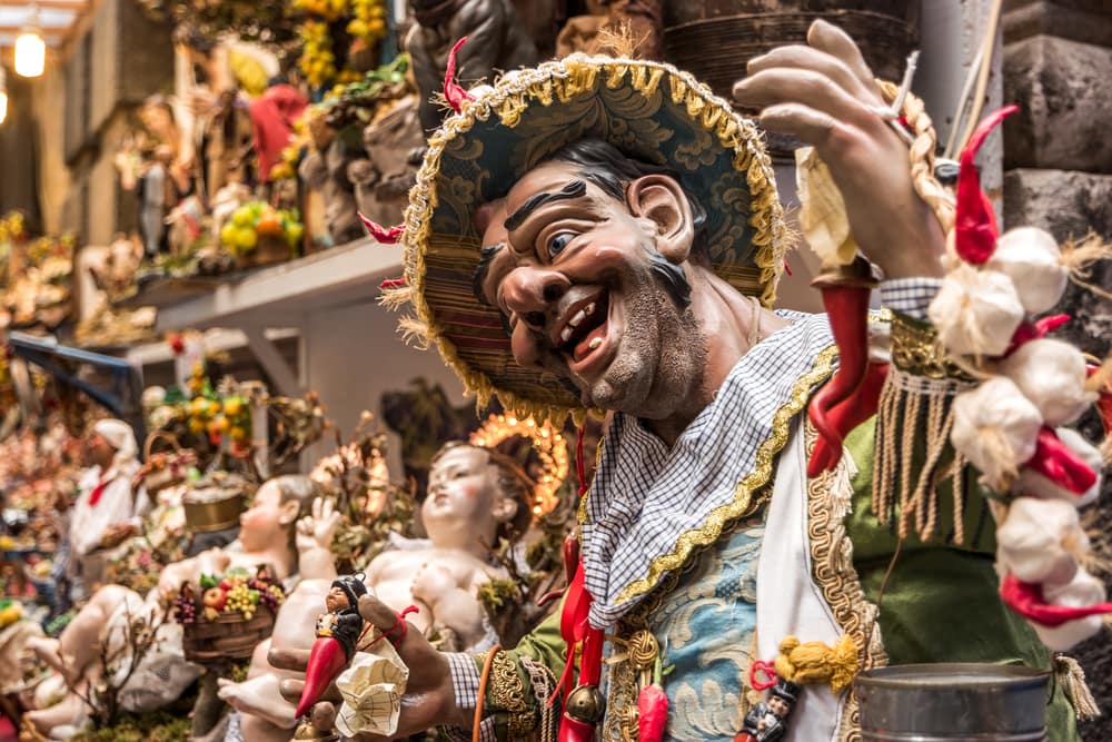 Wachsfigur in Neapel im Advent