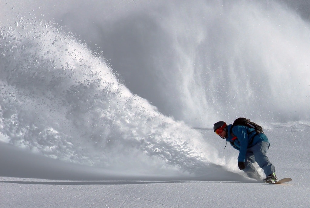 Snowboardfahrer in Action