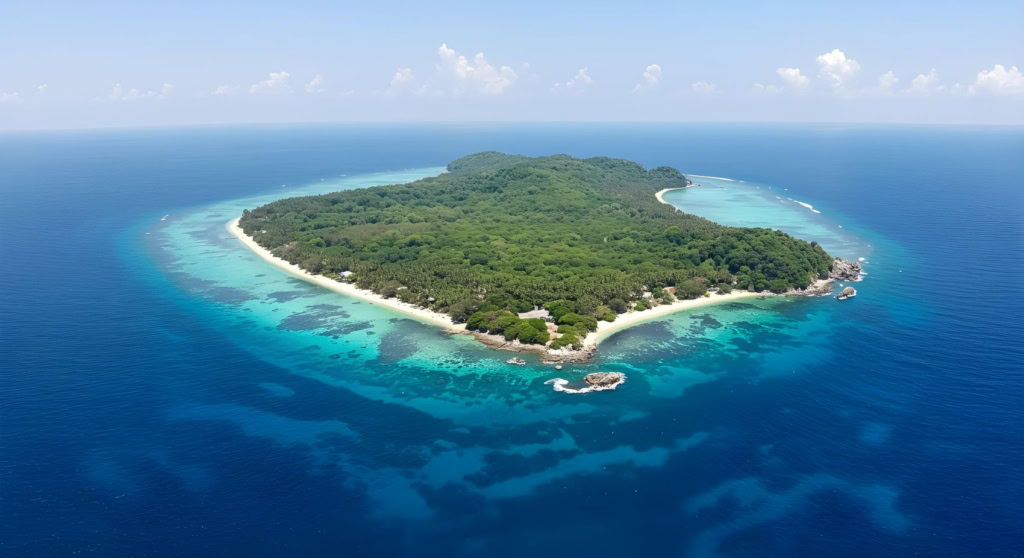 North Sentinel Island aus der Vogelperspektive