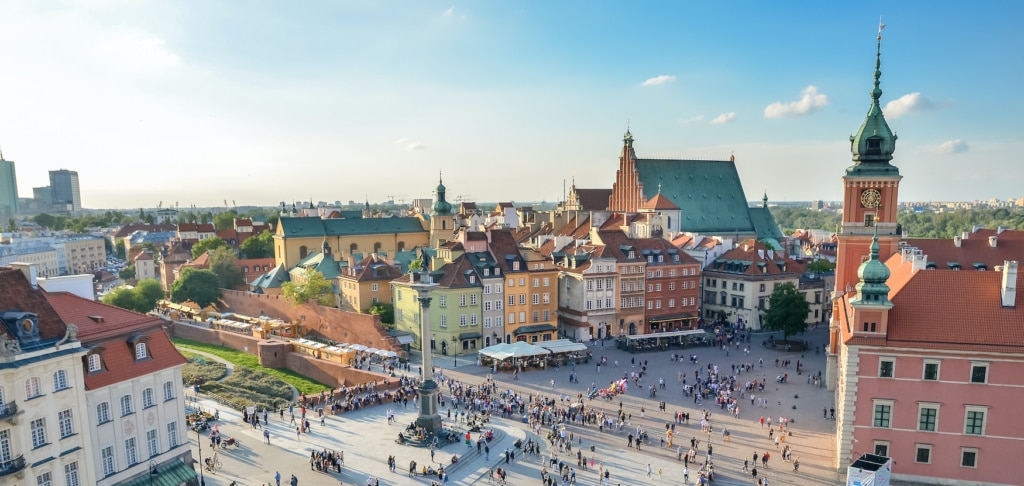 Blick auf den zentralen Platz in der Altstadt von Warschau