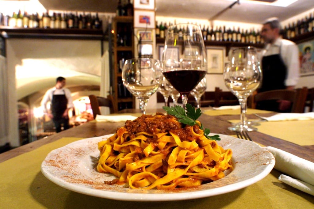 Tagliatelle al Ragu in der Trattoria Bentivoglio