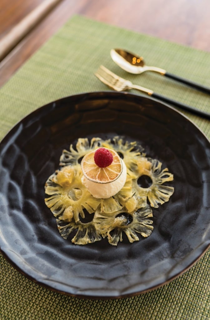 Essen im Restaurant des Oblu Select at Sangeli