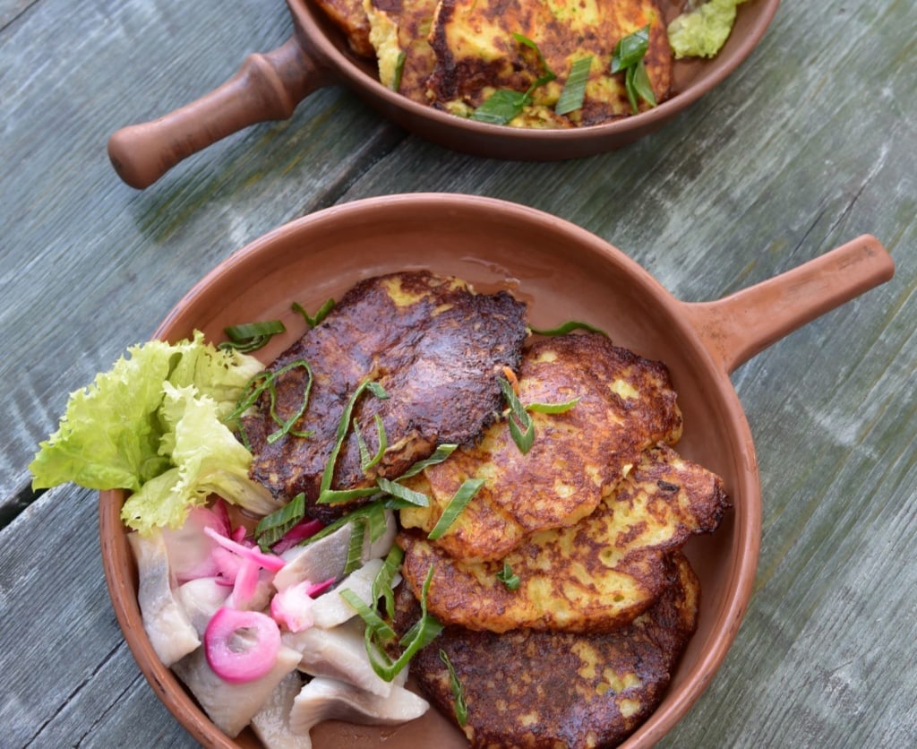 Kartoffelpuffer mit Hering