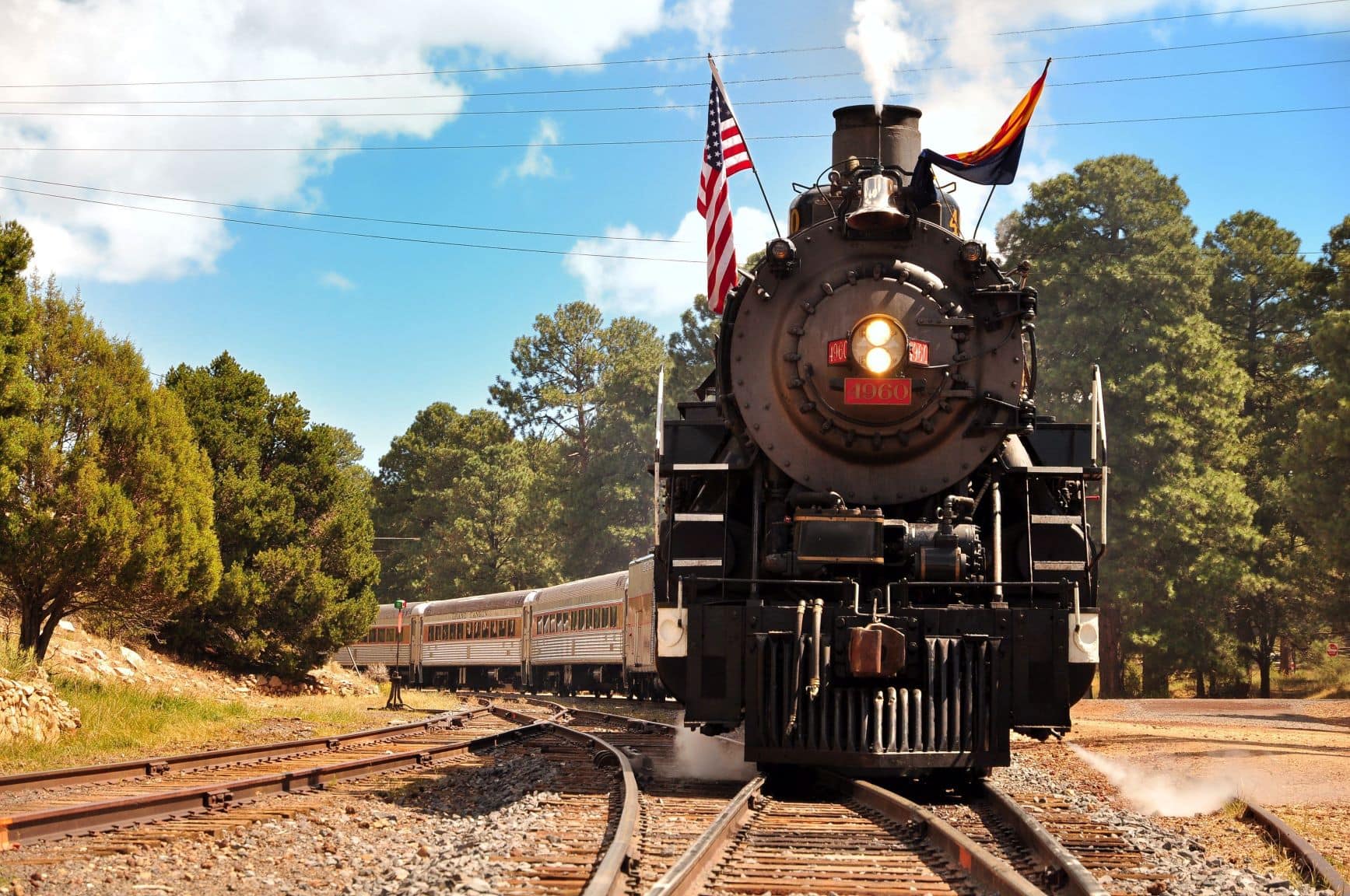 Vintage Steam Locomotive at the station in Grand Canyon Village.