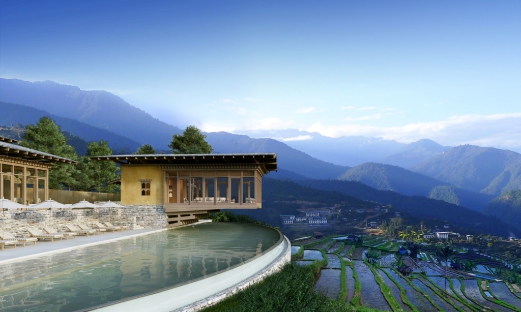 Pool im Six Senses Bhutan