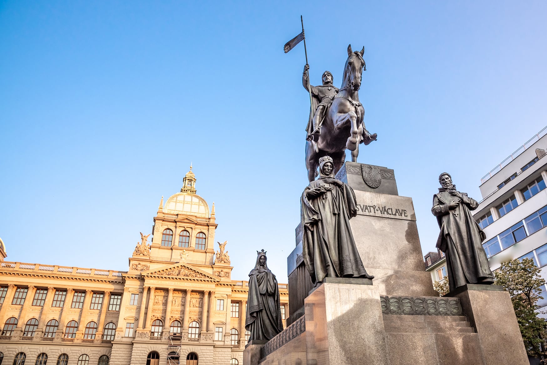 Statue auf dem Wenzelsplatz in Prag