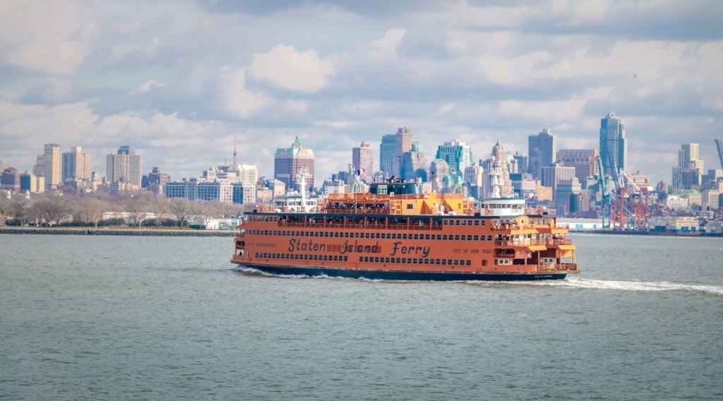 Staten Island Ferry and Lower Manhattan Skyline 