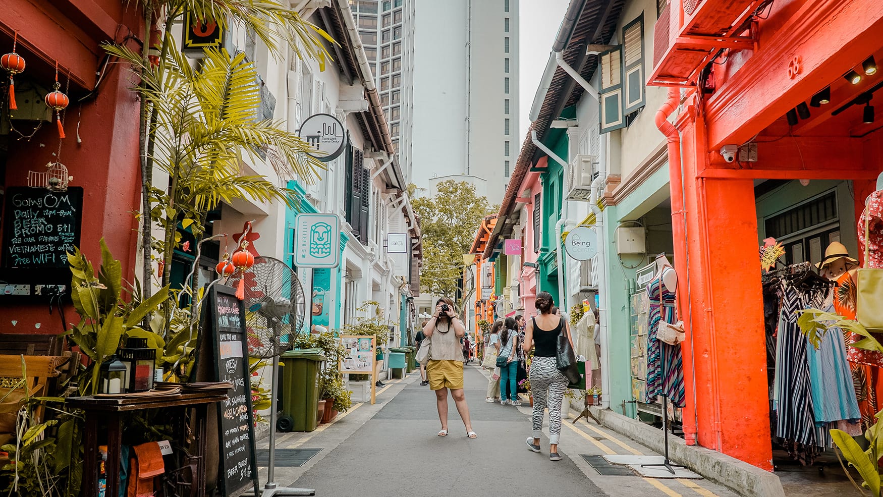 Bunte Shops auf der Haji Lane in Singapur