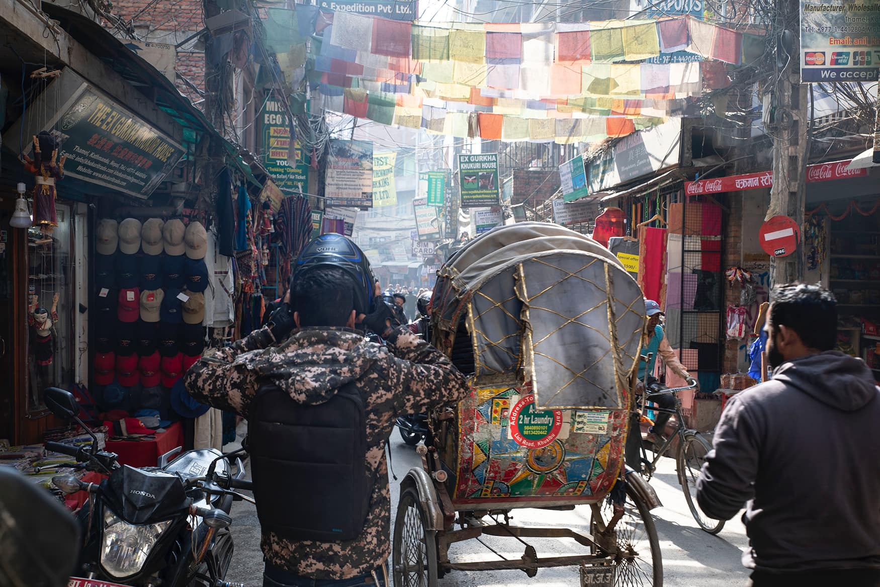Volle Straßen in Kathmandu, Nepal
