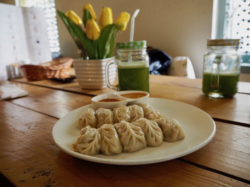 Gefüllte Teigtaschen, genannt Momos, aus Nepal