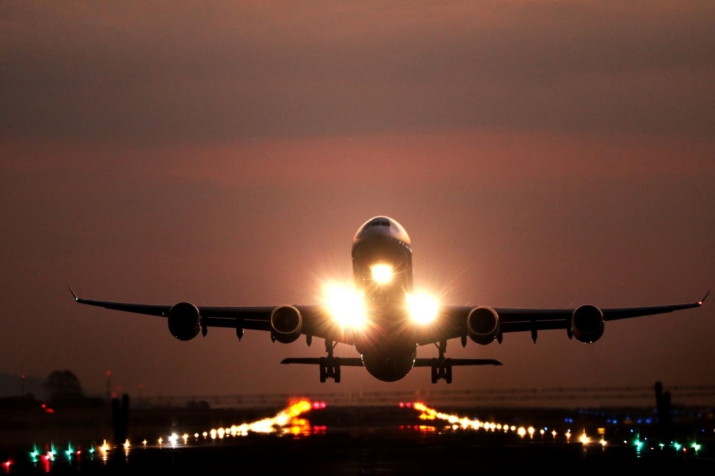 Flugzeug bei Landung