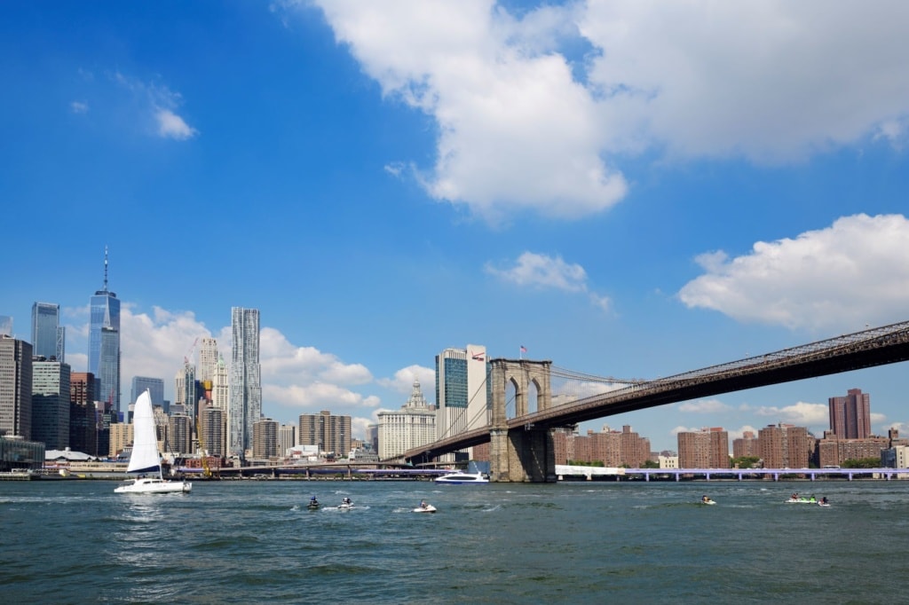Ausblick auf New York vom Wasser aus