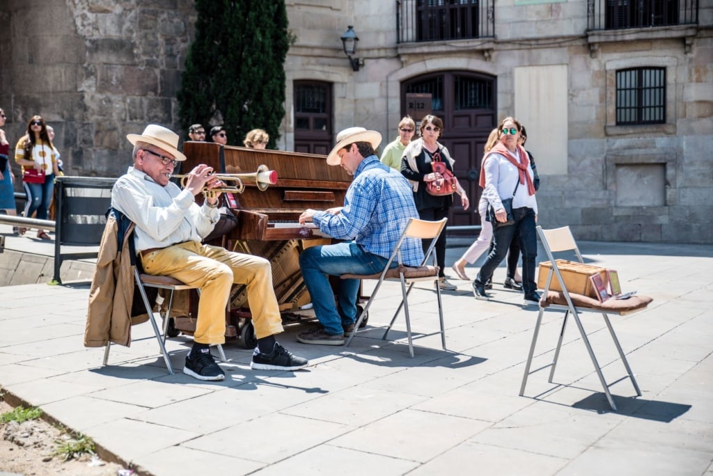 Straßenmusiker in Barcelona