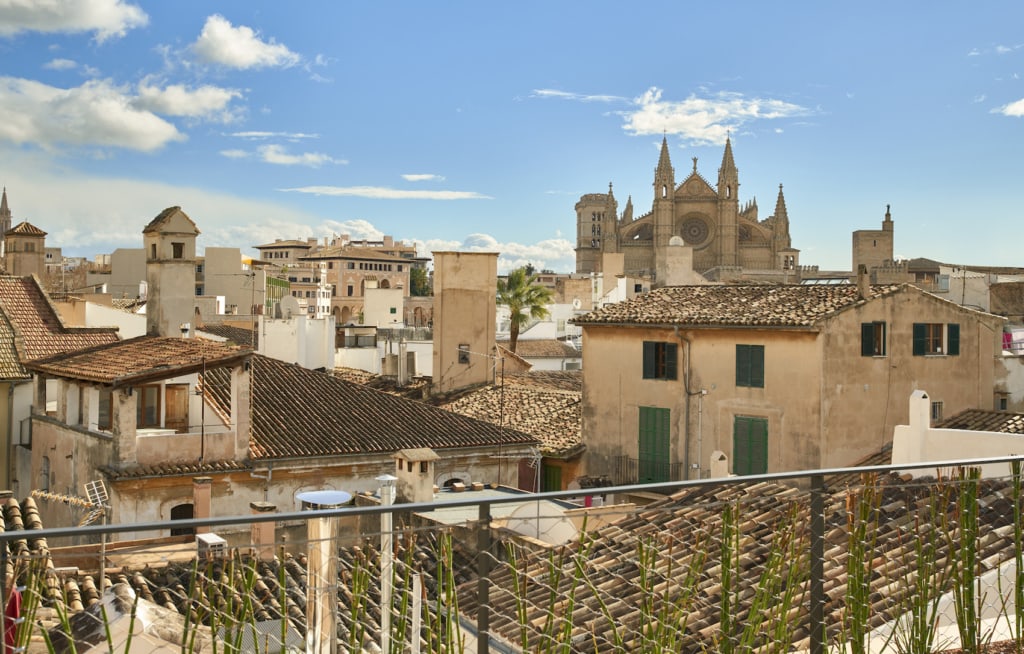 Die Aussicht von der Dachterrasse des Can Bordoy über Palma ist toll. 
