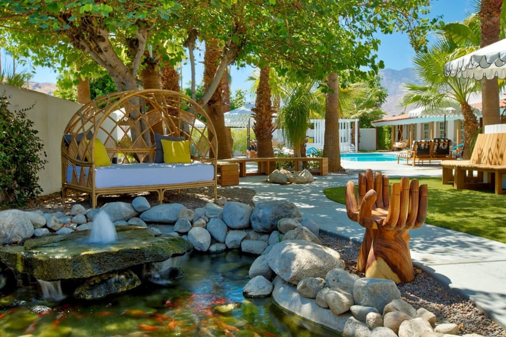 Garten und Pool im Dive Palm Springs