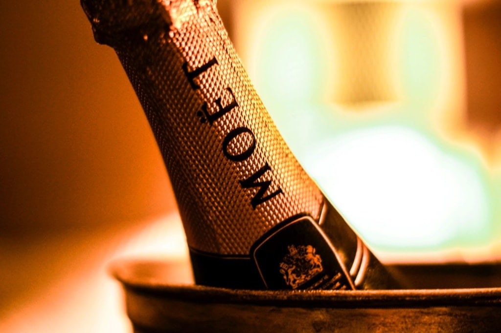 Flaschenhals Moet Champagner