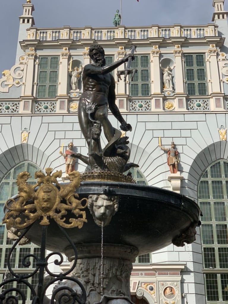 Neptun-Brunnen am Langen Markt in Danzig