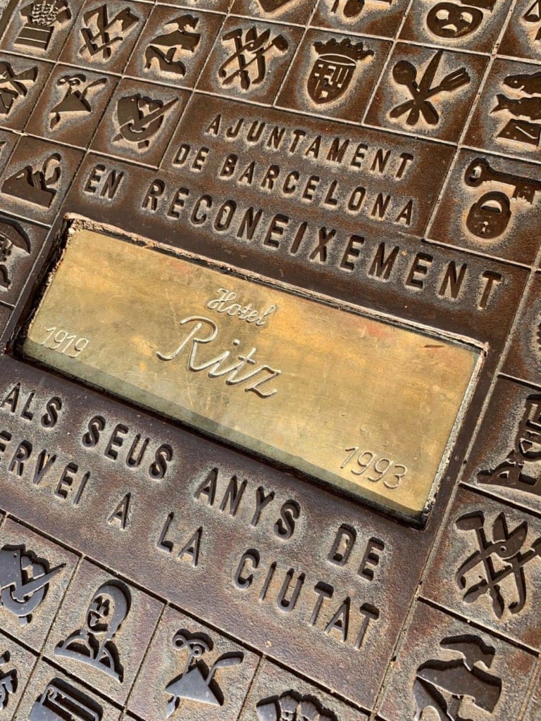 Hotel-Ritz-Gedenkstein im El Palace, Barcelona