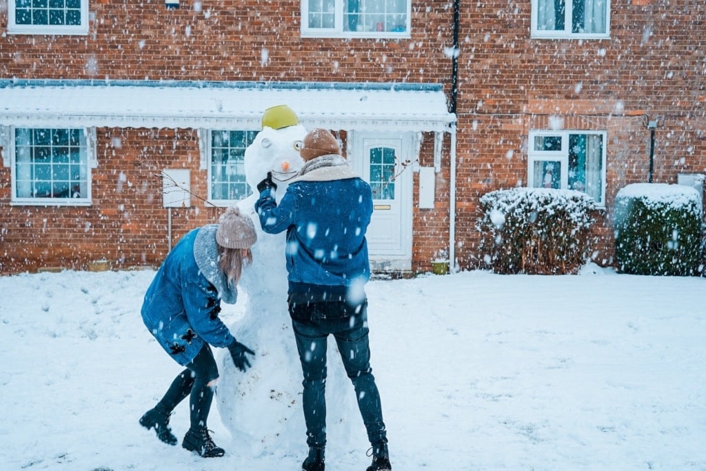 Winterwunderland Schneemann bauen
