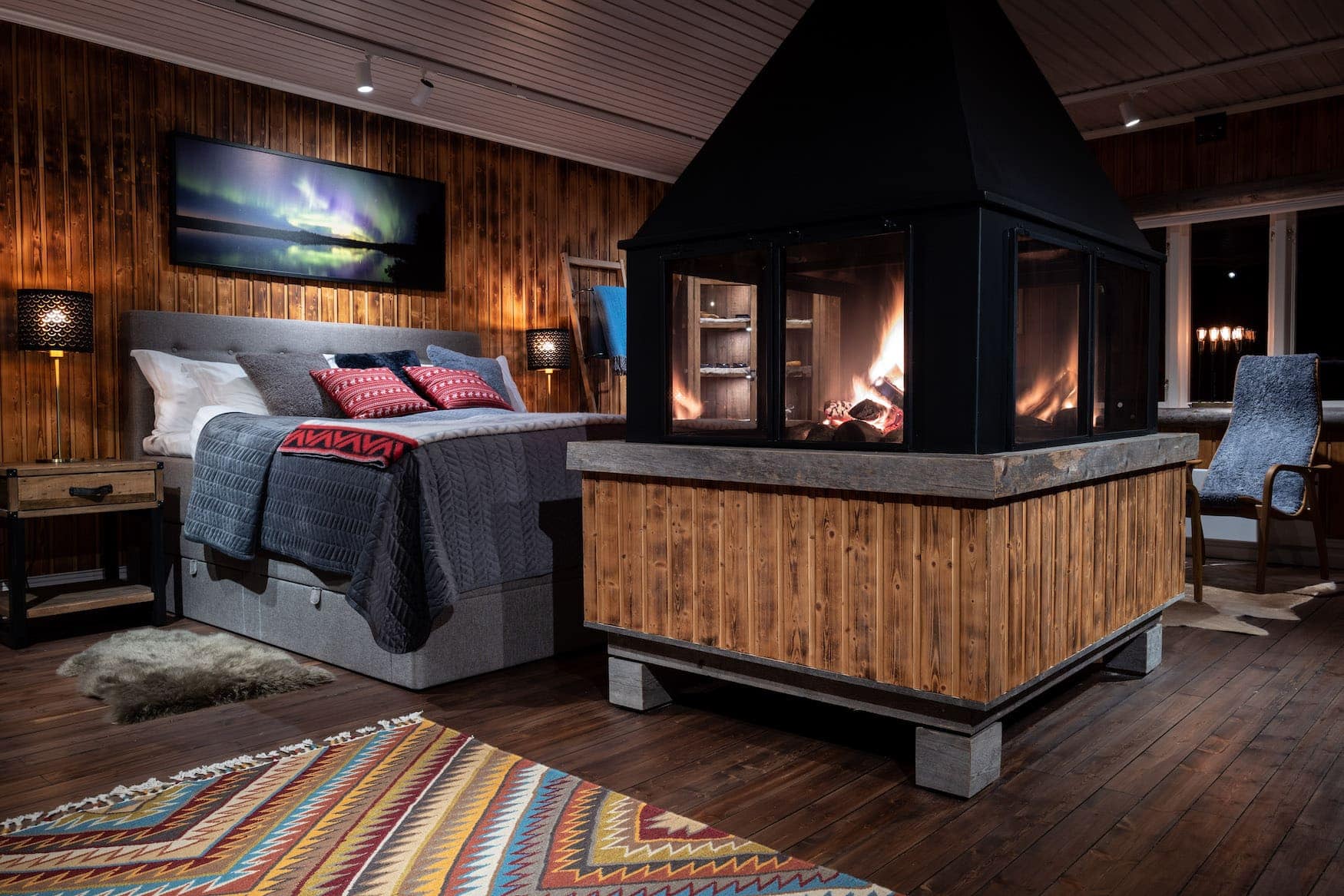 Loggers Lodge in Schwedisch Lappland Nordlichter