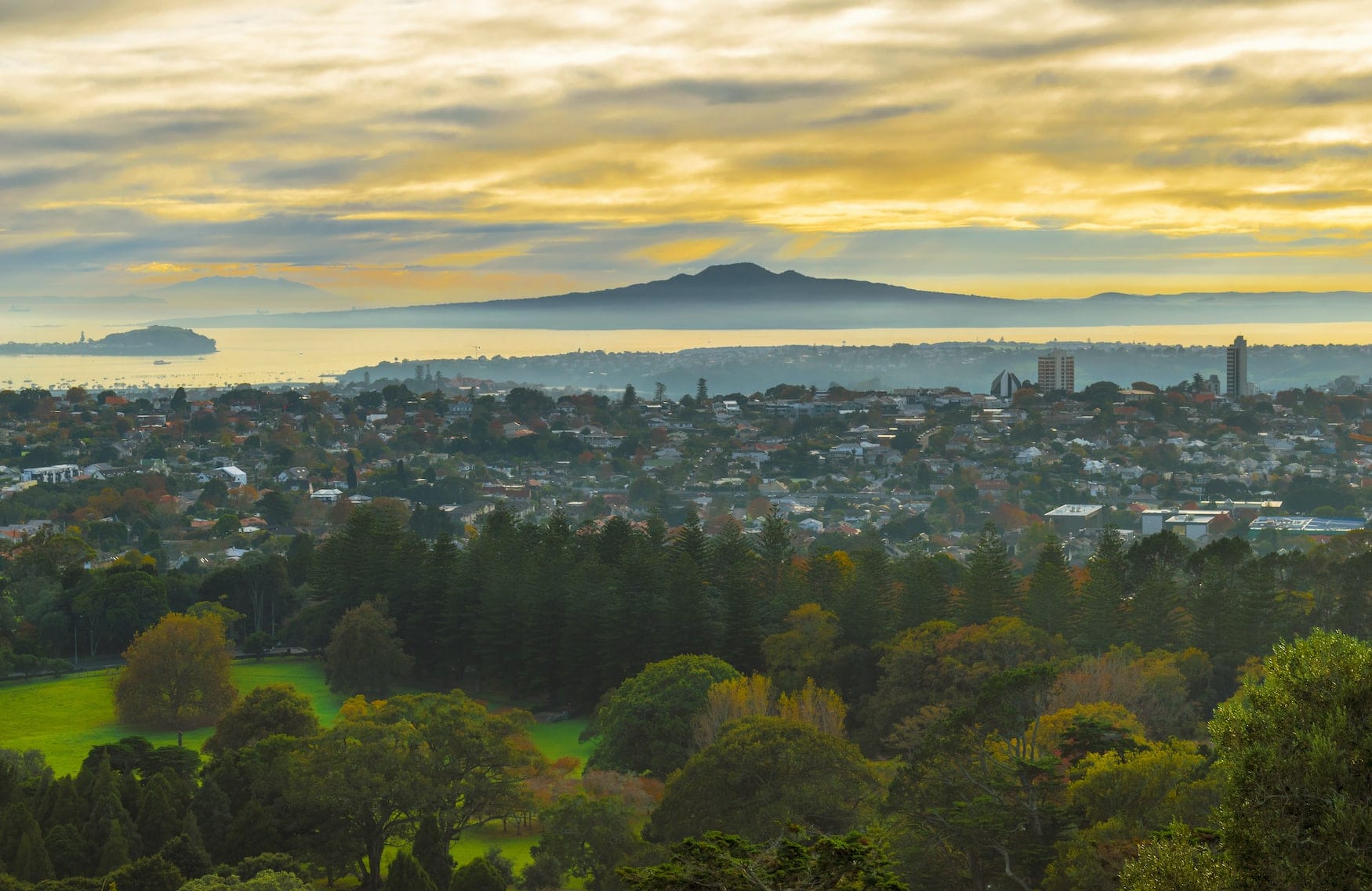 Blick von der Rangitoto Island auf Auckland, neuseeland