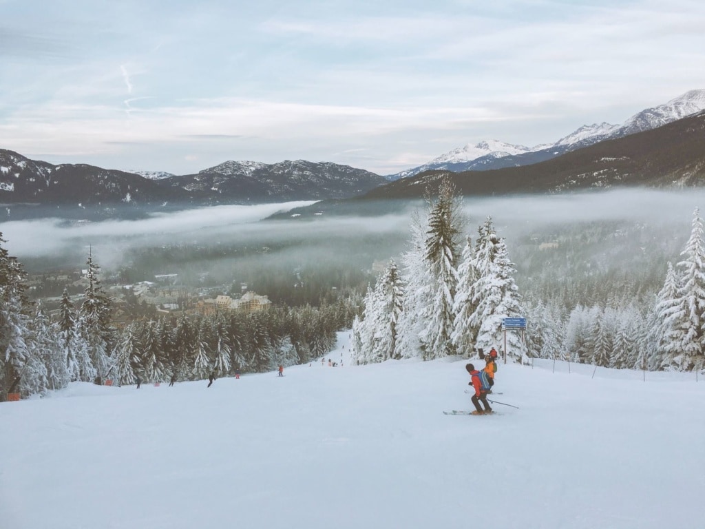 Skifahrer in Blackcomb, Kanada 