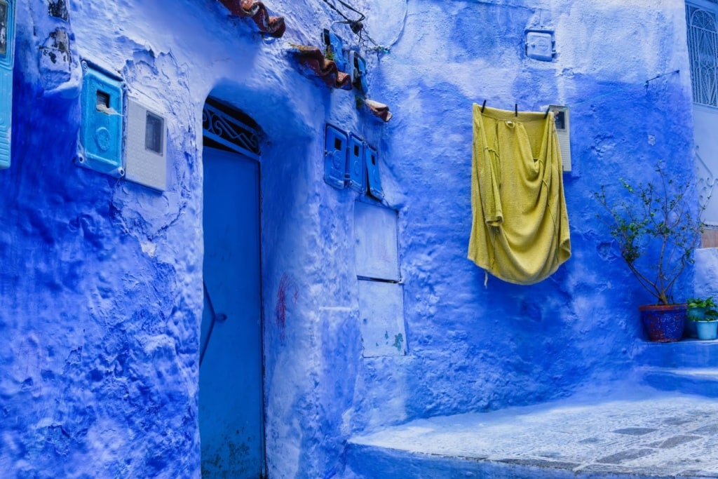Blaue Städte: Haus in Chefchaouen in Marokko