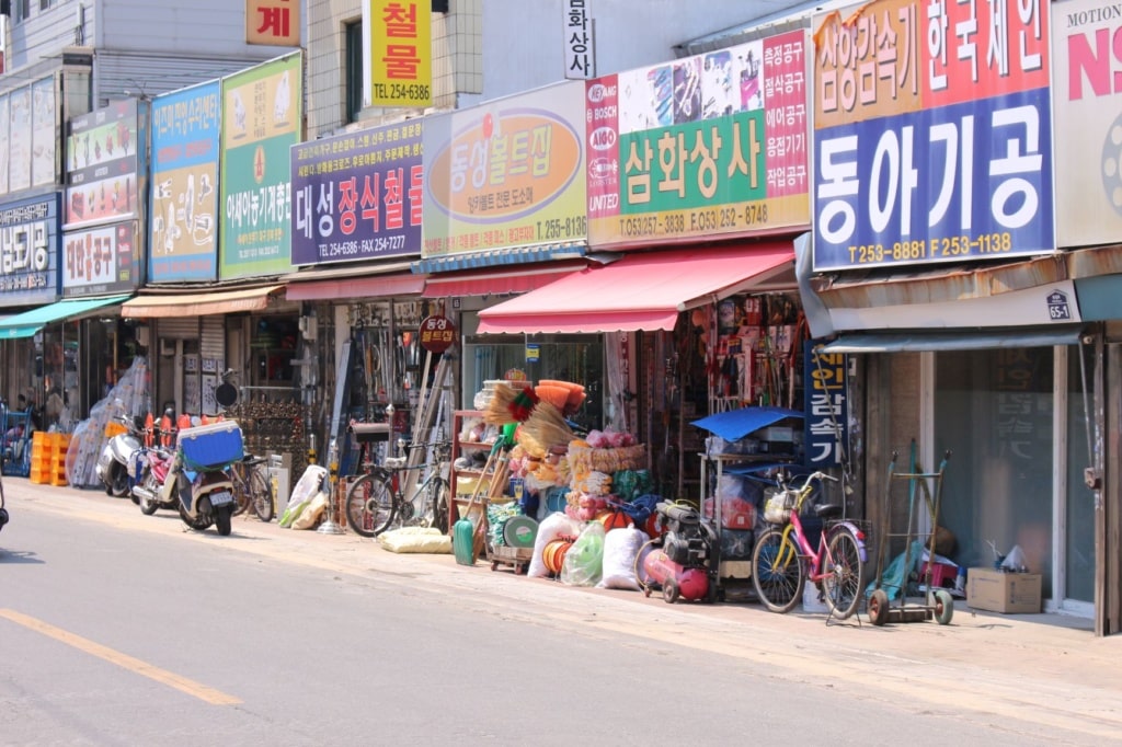 Straßenläden in Daegu, Stopp auf unserer Südkorea-Reise.