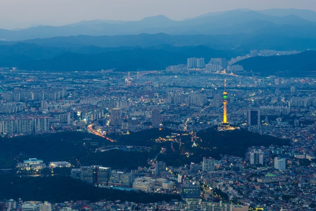 Panoramablick auf Daegu, Stopp auf unserer Südkorea-Reise.