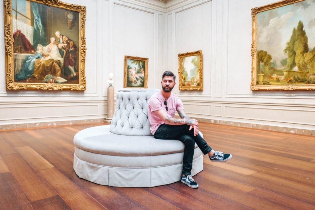 Besucher in der National Gallery of Art, Washington 