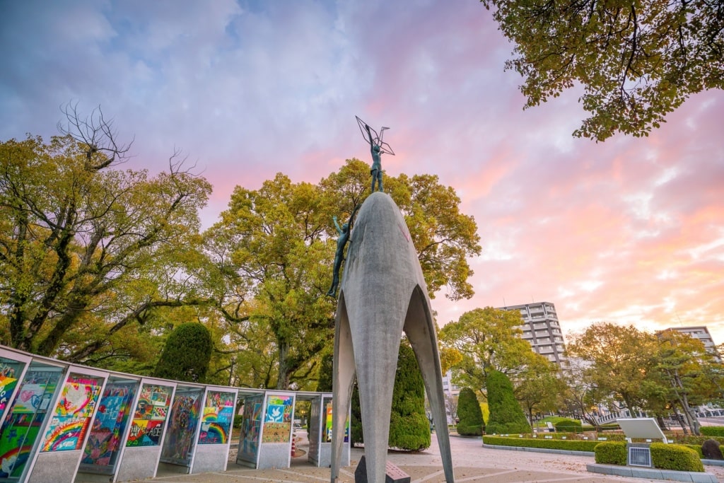 Der Kranich ist heute das Symbol von Hiroshima.