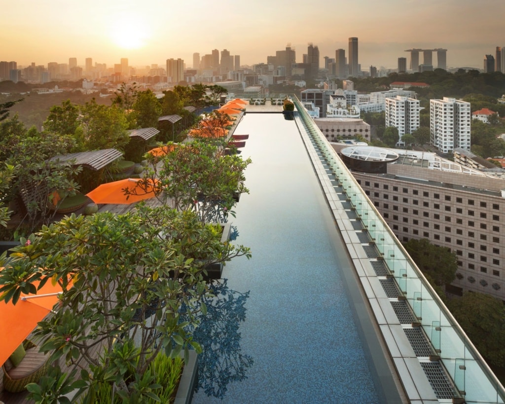 Schönsten Hotelpools: Infinity Pool auf dem Dach des Hotel Jen Orchardgateway