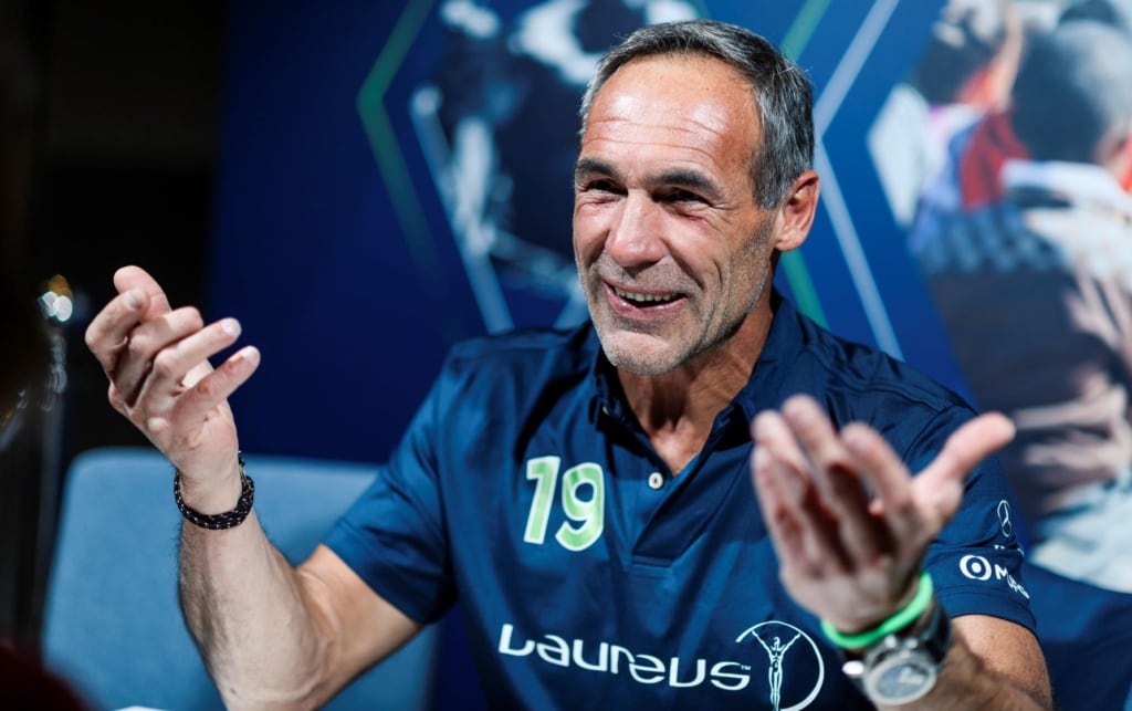 Mike Horn auf einer Pressekonferenz
