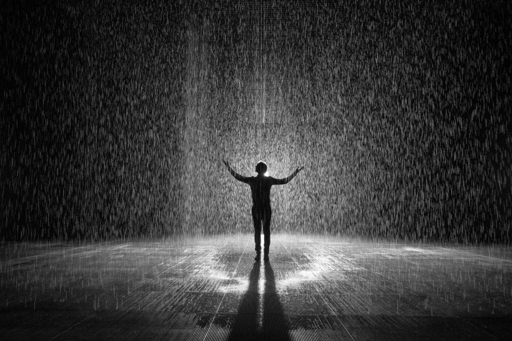 Kunstinstallation Rain Room in Sharjah