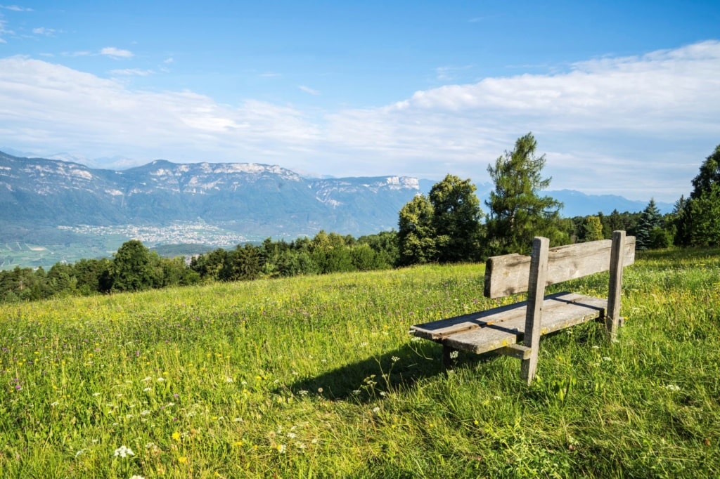 Aussichtsbank in Aldein-Radelein, Südtirol