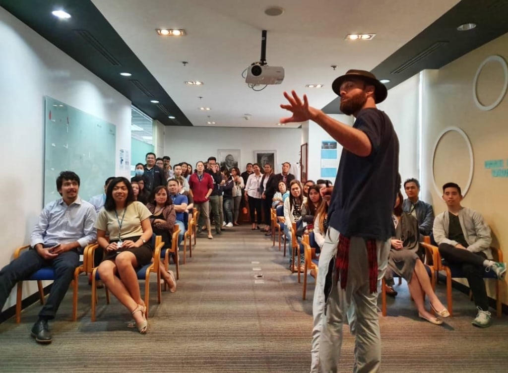 Thor Pedersen bei einem Vortrag in Hongkong