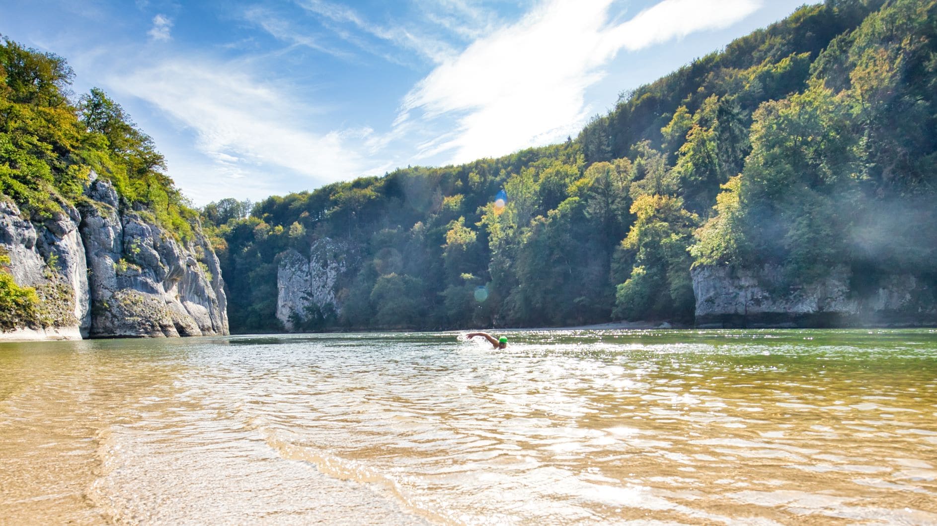 Sandinsel in der Donau.