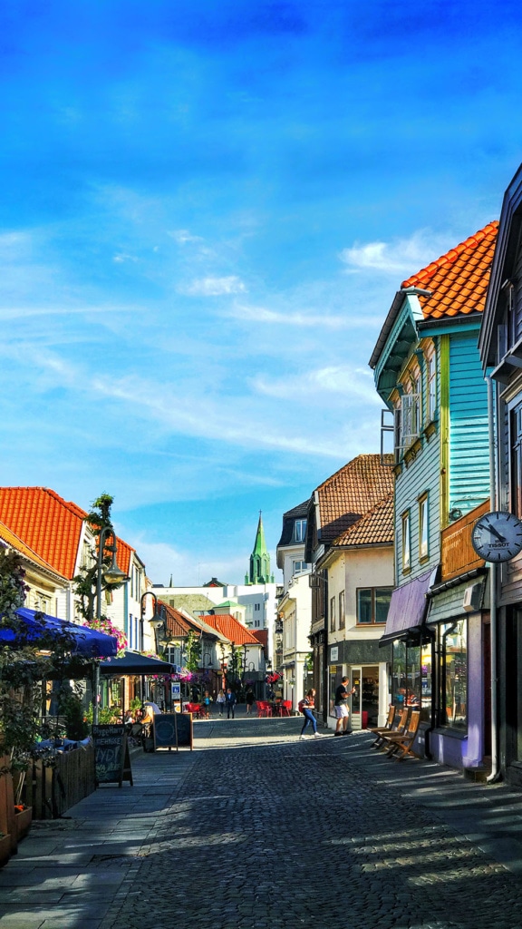 Blick in eine der kleinen Straßen von Stavangar