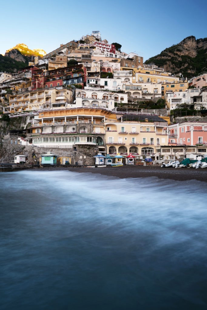 Positano vom Wasser aus betrachtet