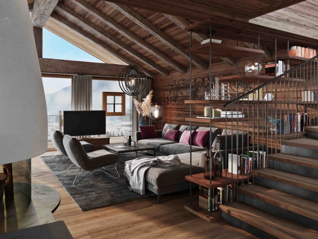 Wohnzimmer im Senhoog Luxus-Chalet