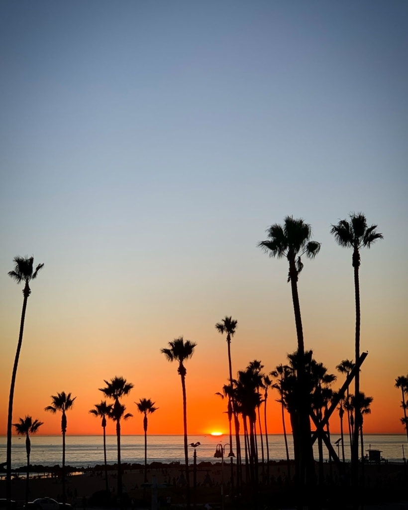 Sonnenuntergang am Strand in Los Angeles