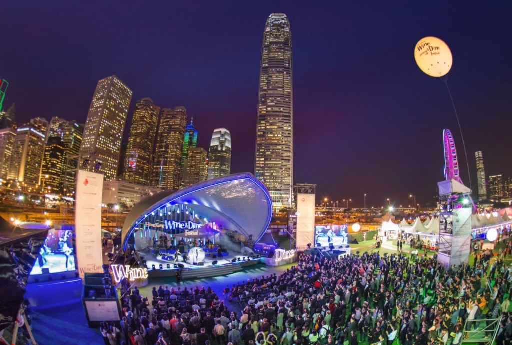 Veranstaltungsbühen beim Hongkong Wine Dine Festival